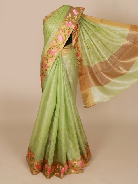 

Pothys Green Solid Saree