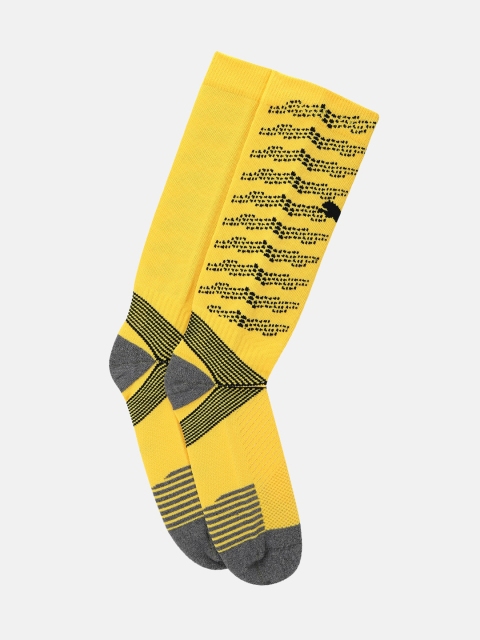 

Puma Men Yellow & Black Patterned Calf-Length Socks
