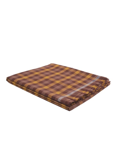 

Raymond Men Brown & Orange Checked Unstitched Shirt Fabric With Gift Packing Box