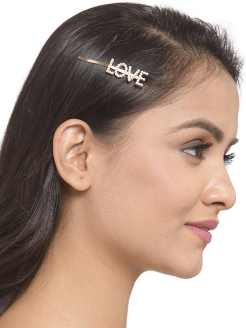 

Ferosh Gold-Toned & White Pearl Embellished Bobby Pin