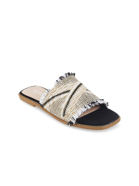

Metro Women Black Embellished Open Toe Flats
