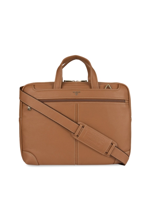 

Da Milano Men Brown Solid Leather Laptop Bag