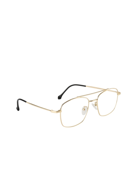 Clark N Palmer Unisex Gold-Toned Solid Full Rim Square Frames CNP-3158-C5