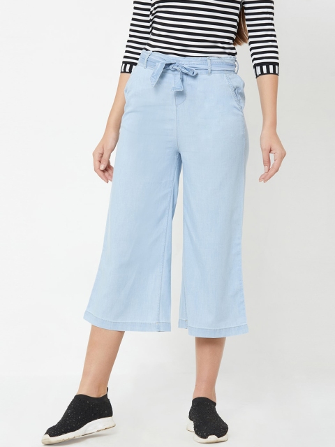 

Kraus Jeans Women Blue Loose Fit Solid Culottes