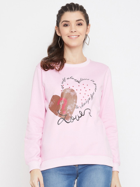 

Bishop Cotton Women Pink Printed Sweatshirt