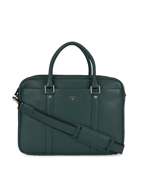 

Da Milano Men Green Solid Leather Laptop Bag