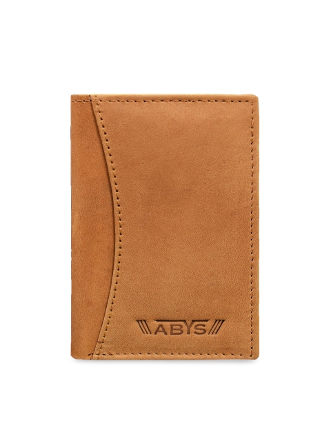 

ABYS Unisex Tan Brown Solid Genuine Leather Two-Fold Wallet