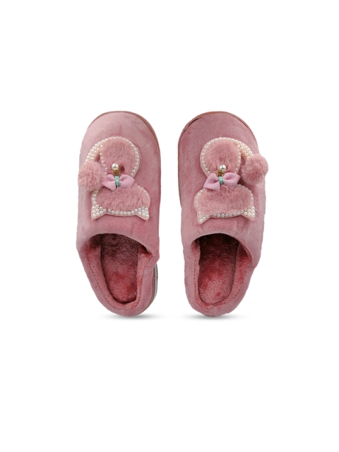 

Pampy Angel Women Pink & Off-White Embellished Room Slippers