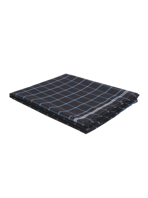 

Raymond Men Black & Blue Checked Unstitched Shirt Fabric With Gift Packing Box