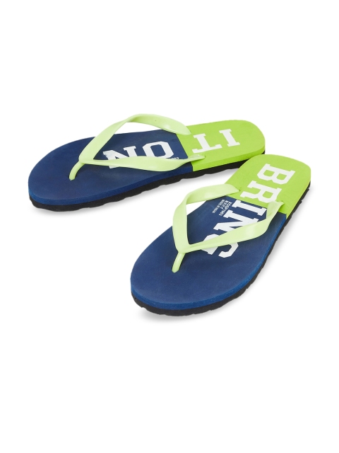 

max Men Blue & Green Printed Thong Flip-Flops