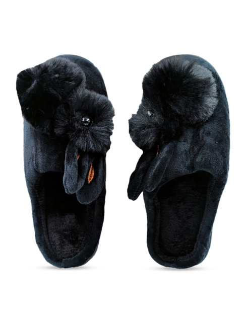 

Pampy Angel Women Black Solid Fur Room Slippers