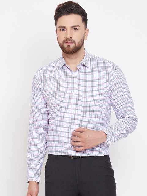 

Canary London Men Blue & Red Regular Fit Checked Formal Shirt