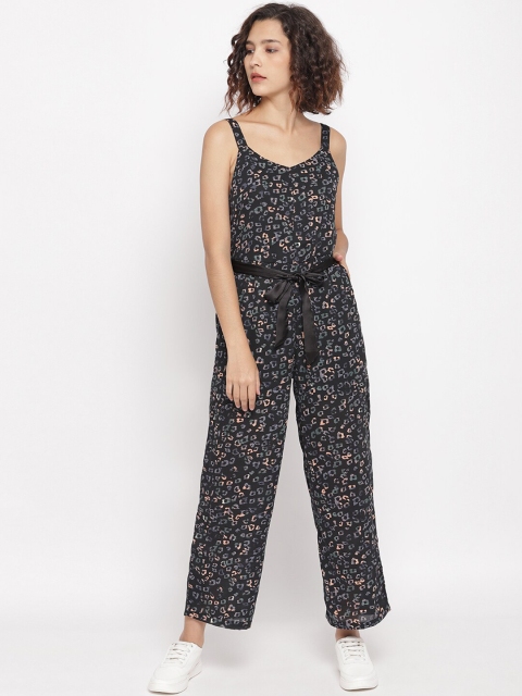 

LA LOFT Women Black & Beige Printed Basic Jumpsuit