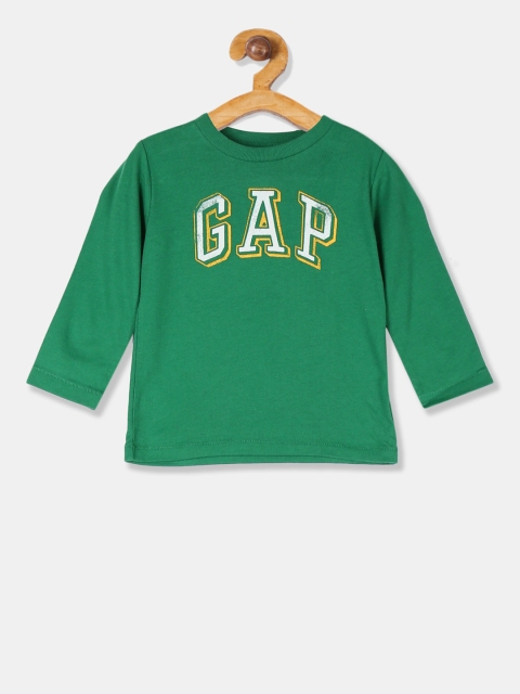 

GAP Boys Green Printed Round Neck T-shirt