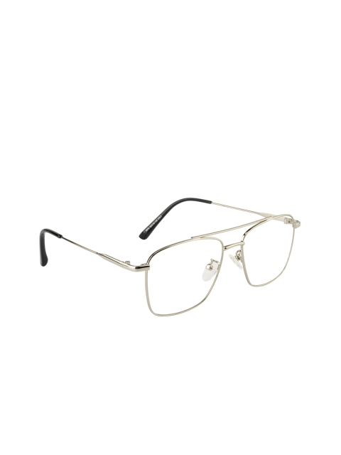 

Clark N Palmer Unisex Silver-Toned Solid Full Rim Square Frames CNP-3076-C3