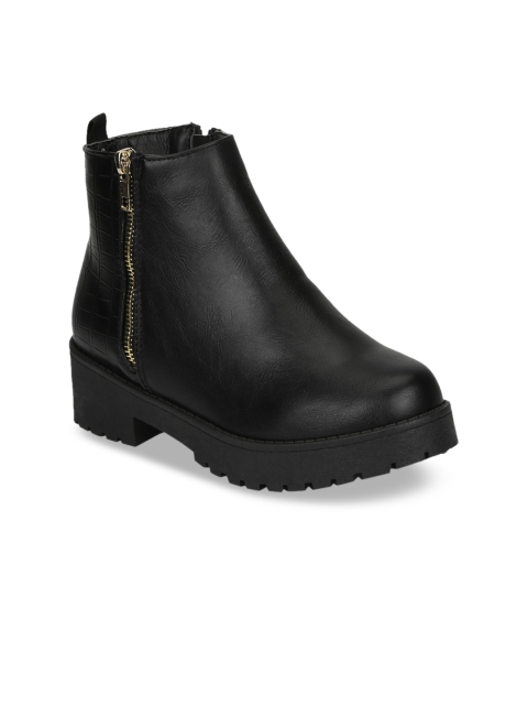 

Truffle Collection Women Black Solid Heeled Boots