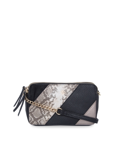 

Call It Spring Black Colourblocked Sling Bag