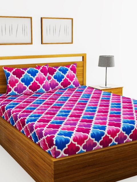 

BIANCA Red & Pink Printed 110 TC Double Bedsheet With 2 Pillow Covers