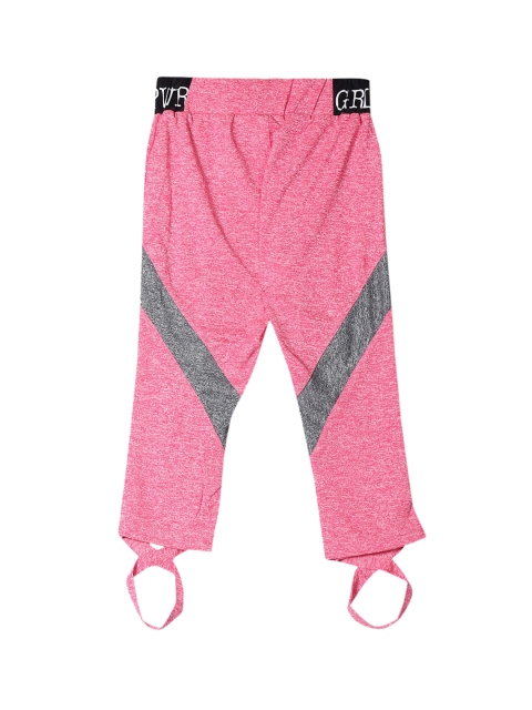 

Cherokee Girls Pink & Grey Colourblocked Ankle-Length Leggings