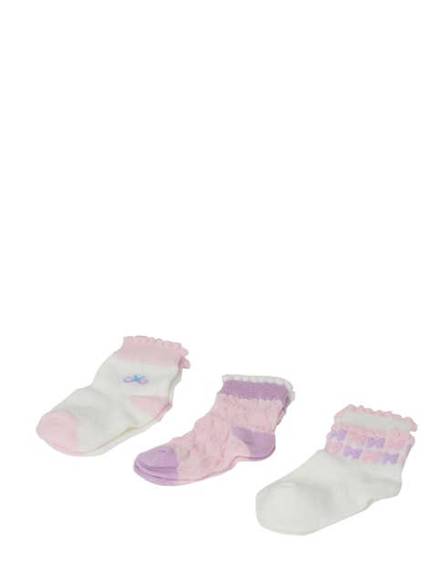

max Infant Girls Pack Of 3 Assorted Ankle-Length Socks
