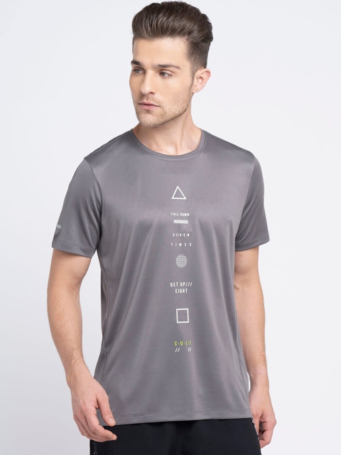

Cultsport Men Grey Printed Round Neck T-shirt
