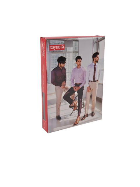 

Raymond Men Black & White Checked Shirt Clothing Fabric With Gift Packing Box