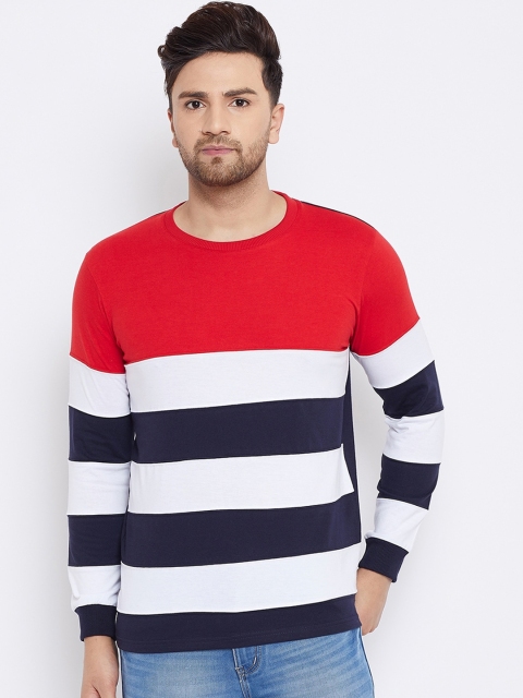 

Bishop Cotton Men Multicoloured Striped Round Neck T-shirt, Multi