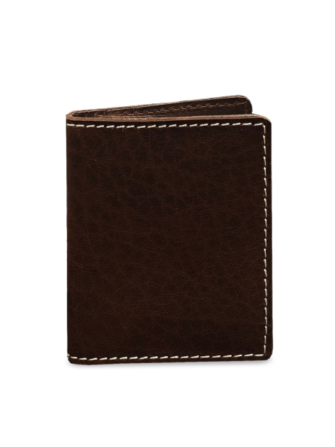 

ABYS Unisex Brown Solid Leather Two-Fold Wallet