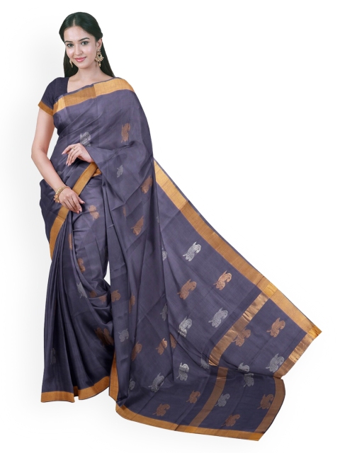 

APCO Slate Grey & Gold Woven Design Venkatgiri Saree