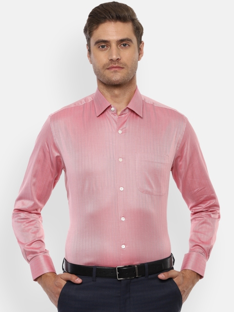 

Luxure by Louis Philippe Men Pink Regular Fit Self Design Casual Shirt