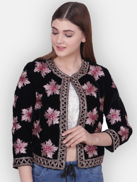 

Diwaah Women Multicoloured Embellished Open Front Jacket, Multi