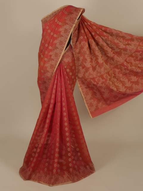 

Pothys Orange Printed Manipuri Saree
