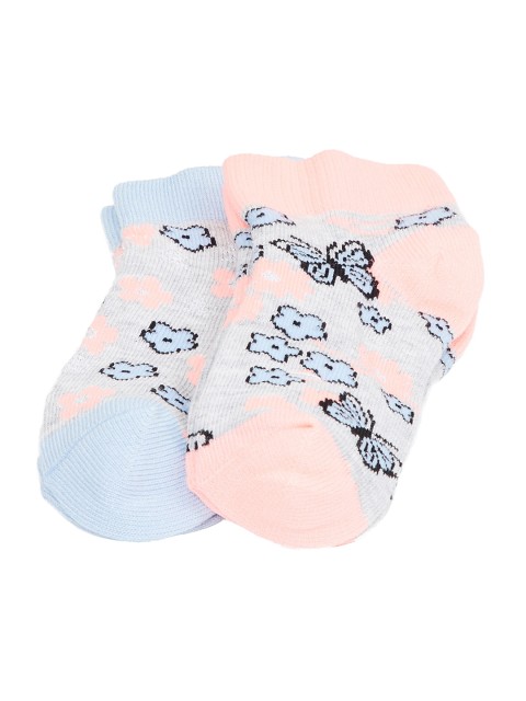 

max Girls Pack Of 2 Assorted Ankle-Length Socks