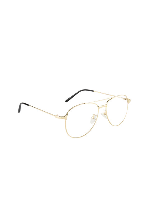 

Clark N Palmer Unisex Gold-Toned Solid Full Rim Aviator Frames CNP-3137-C5