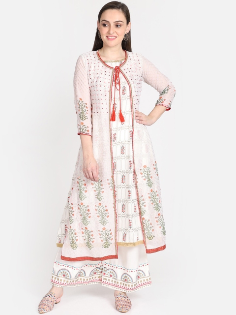 

Bani Women Women Off-White & Red Printed Kurta with Palazzos