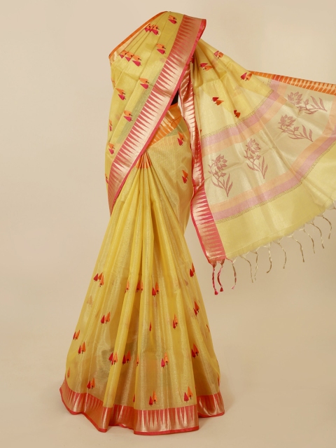 

Pothys Mustard Woven Design Saree