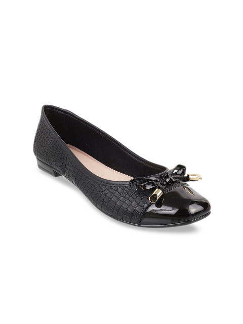 

DAVINCHI Women Black Textured Ballerinas