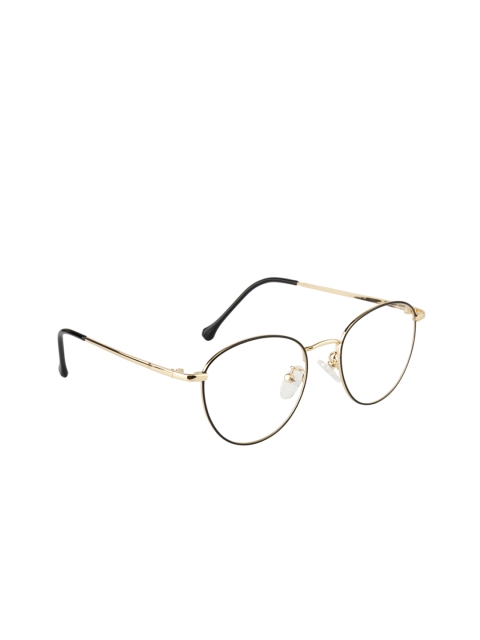 

Clark N Palmer Unisex Transparent & Black Solid Full Rim Oval Frames CNP-3138-C7