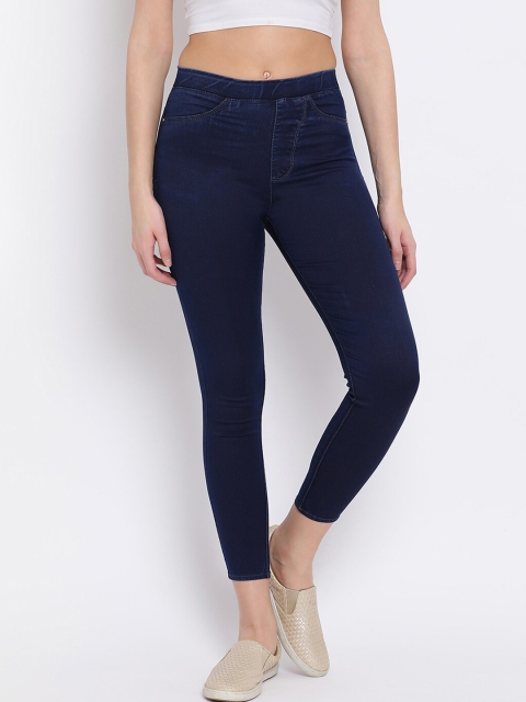 

Code 61 Women Navy Blue Solid Skinny-Fit Denim Jeggings