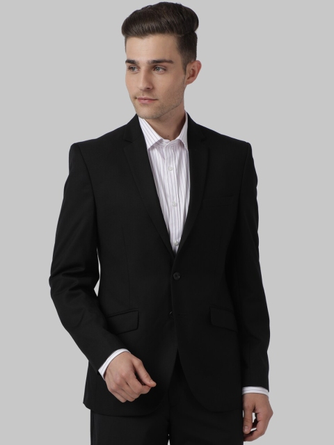 

Park Avenue Men Black Solid Single-Breasted Blazer