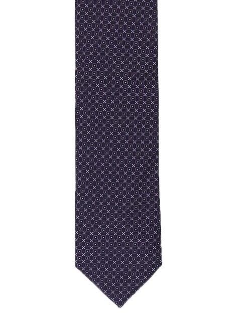 

Arrow Purple Woven-Design Broad Tie