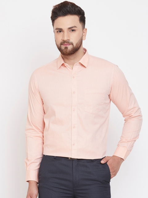 

Canary London Men Peach-Coloured Slim Fit Solid Formal Shirt