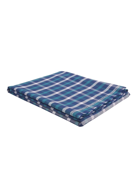 

Raymond Men Blue & White Checked Unstitched Shirt Fabric With Gift Packing Box
