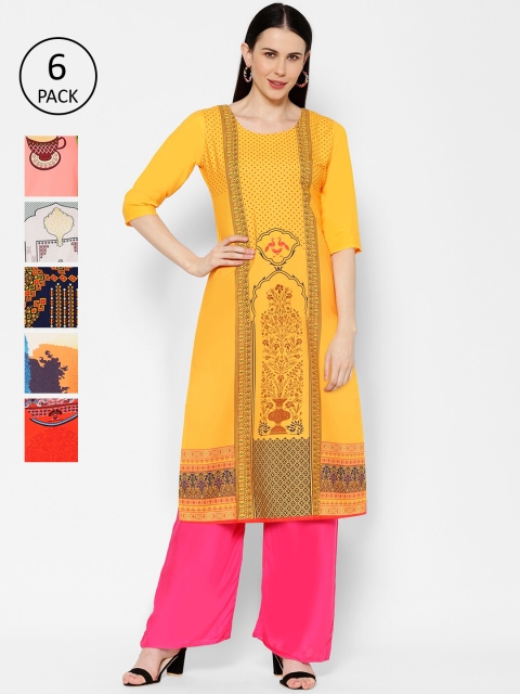 

7Threads Women Multicoloured Printed Straight Kurta, Multi