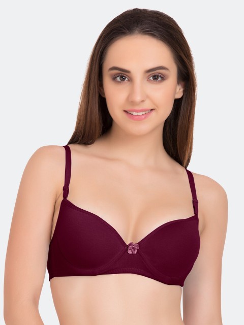 

Tweens Burgundy Solid Underwired Padded Push-Up Bra TW-91704