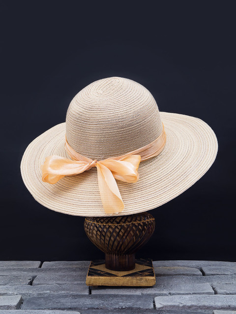

Golden Peacock Women Beige Woven-Design Sun Straw Hat