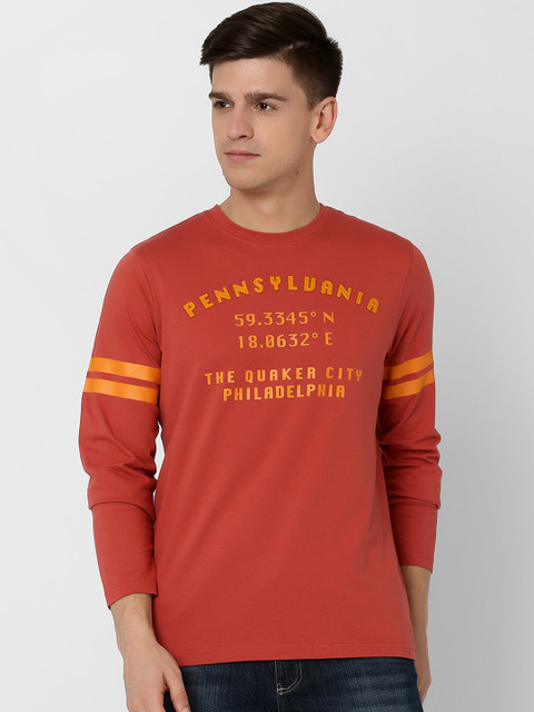 

MARCA Disati Men Red Printed Round Neck T-shirt