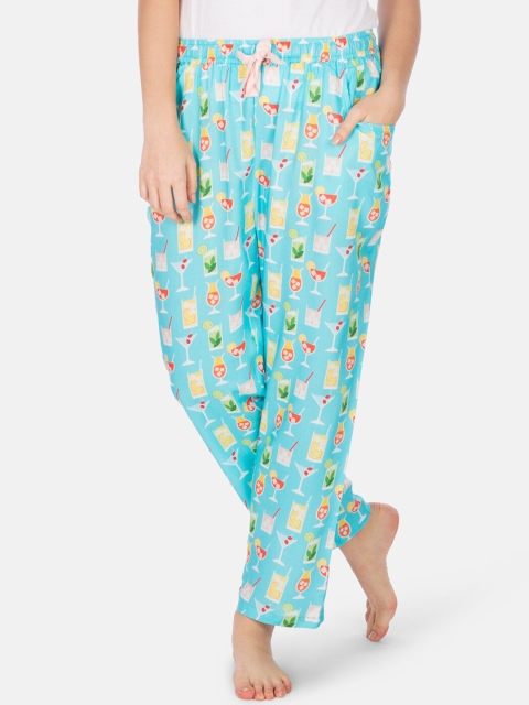 

Smugglerz Women Blue Printed Lounge Pants