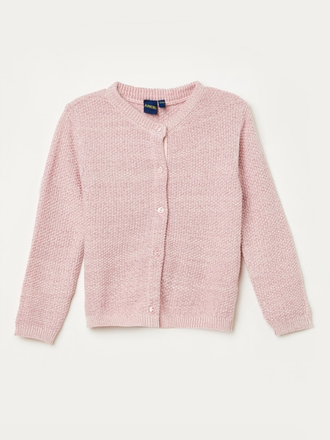 

Juniors by Lifestyle Girls Pink Solid Cardigan Sweater