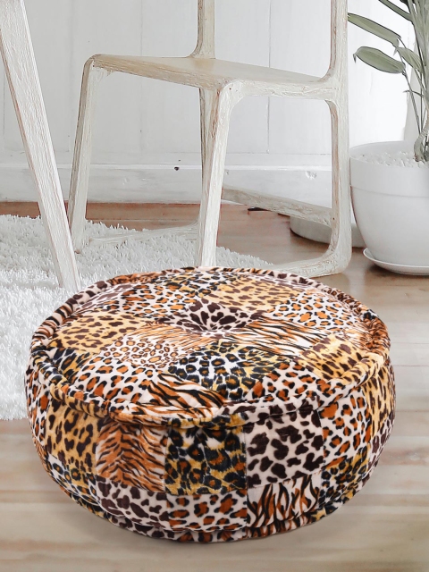 

Tistabene Brown & Orange Leopard Print Floor Cushion